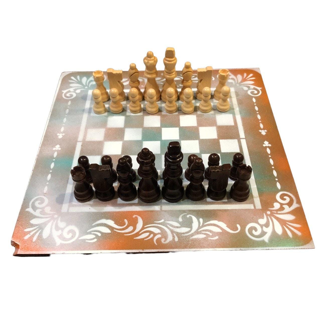 Chess Set - Mint Green & Orange Mix