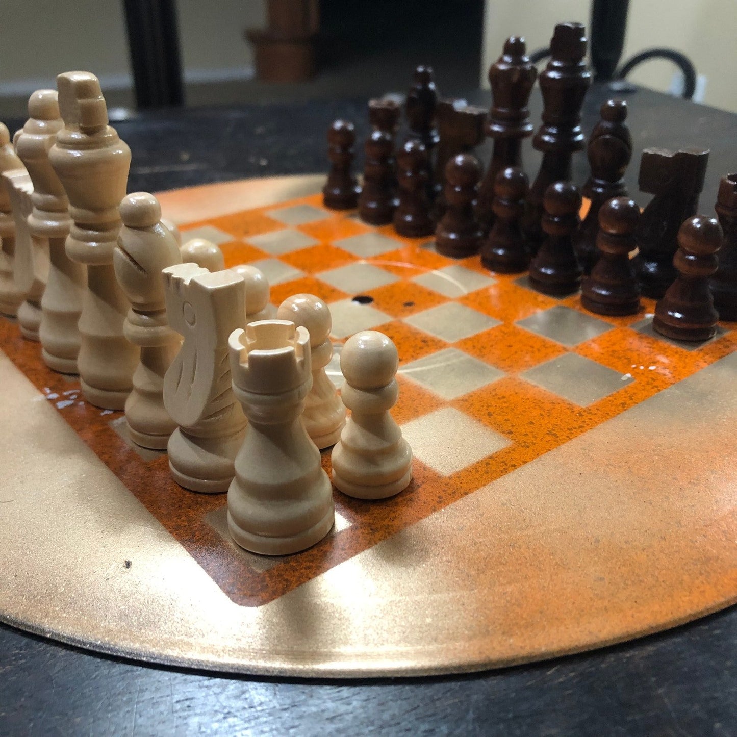 Vinyl Chess Set - Orange Gold Sunset