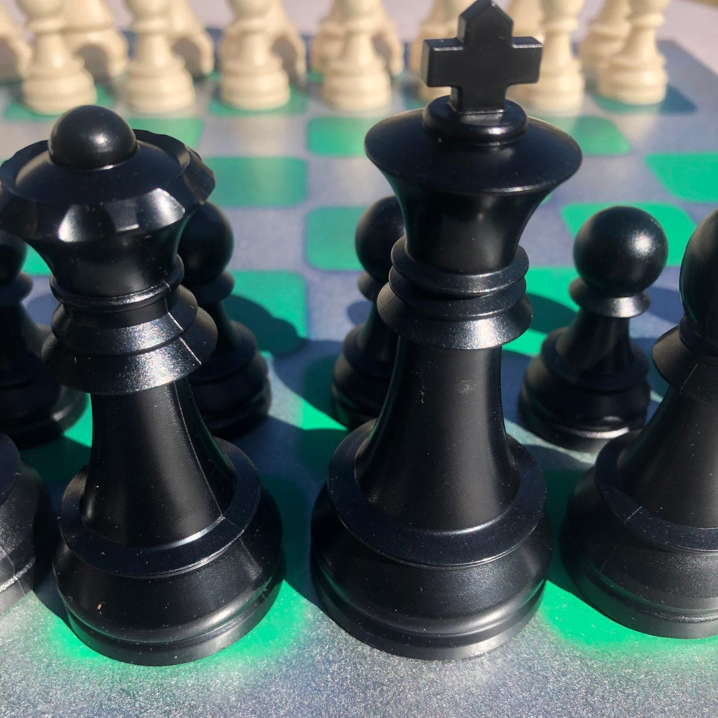 Large Chess Set - Chrome Green