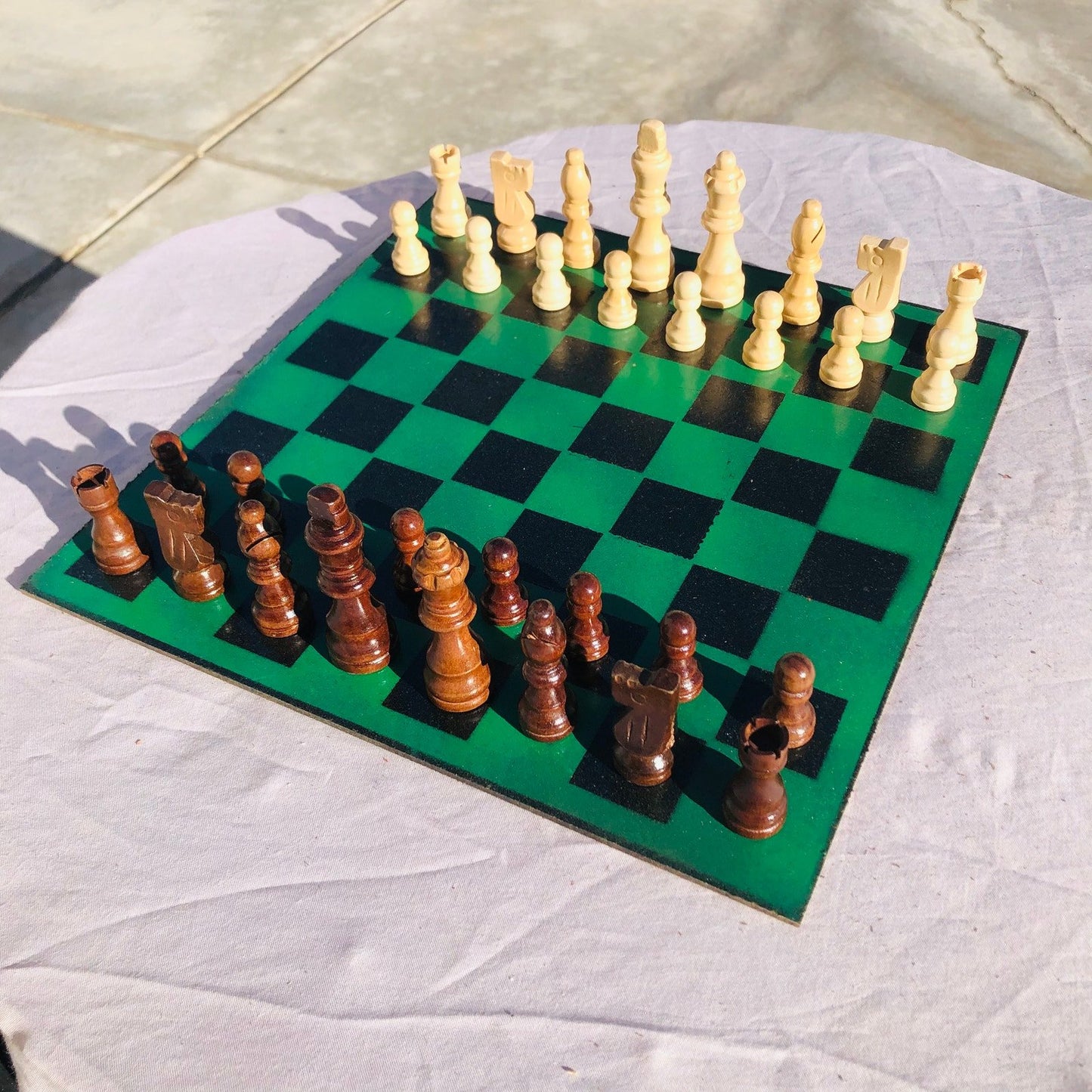 Chess Set - Green & Black