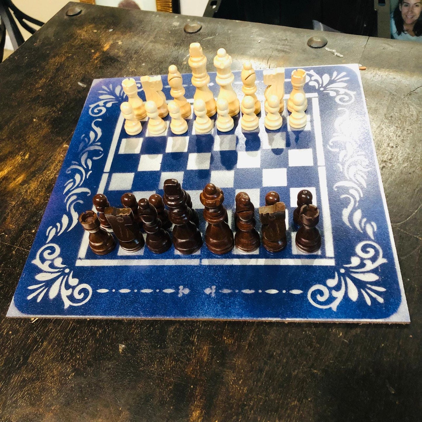 Chess Set - Cowboys Blue & Silver