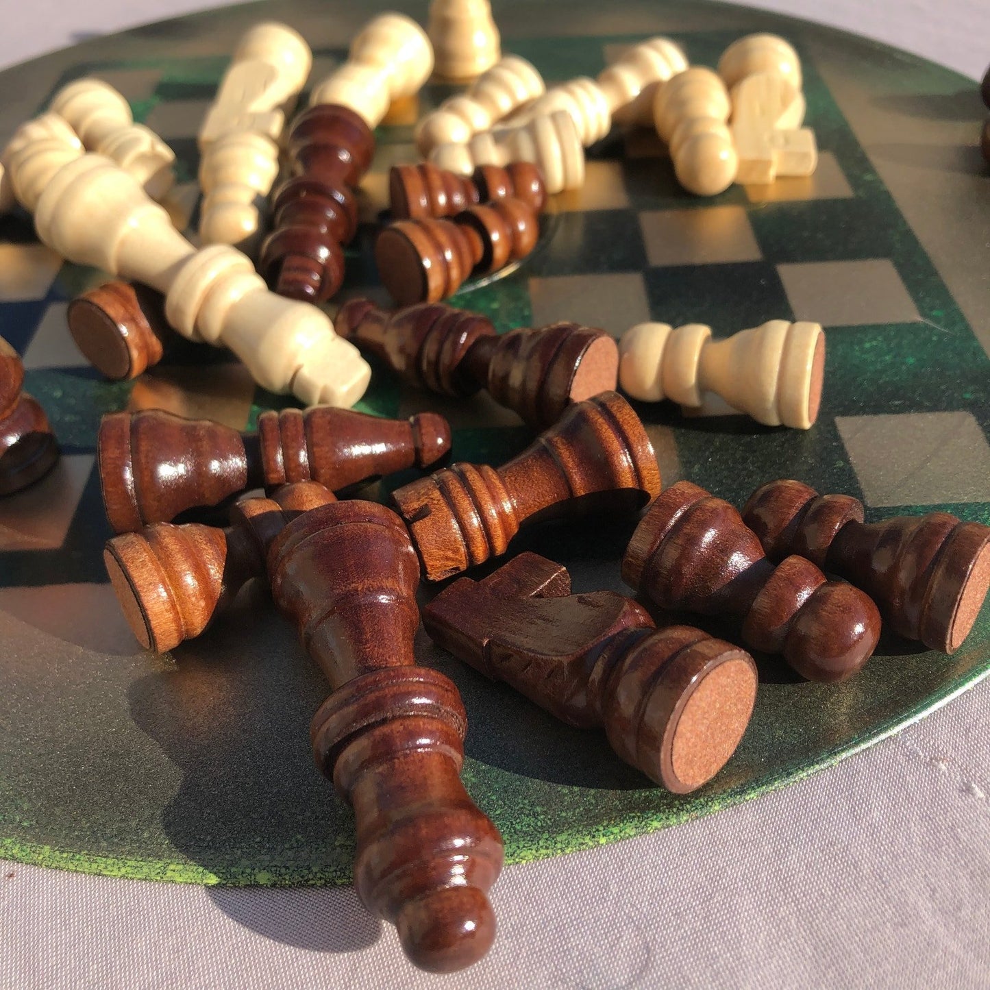 Vinyl Chess Set - Golden Deep Green