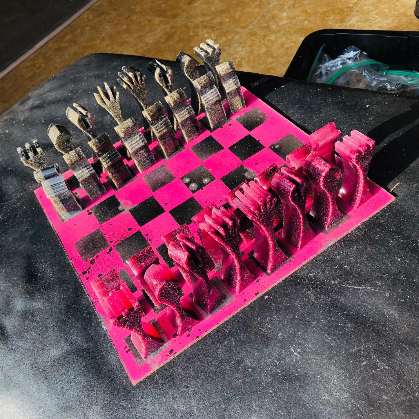 Chess Set - Chrome Pink Deluxe