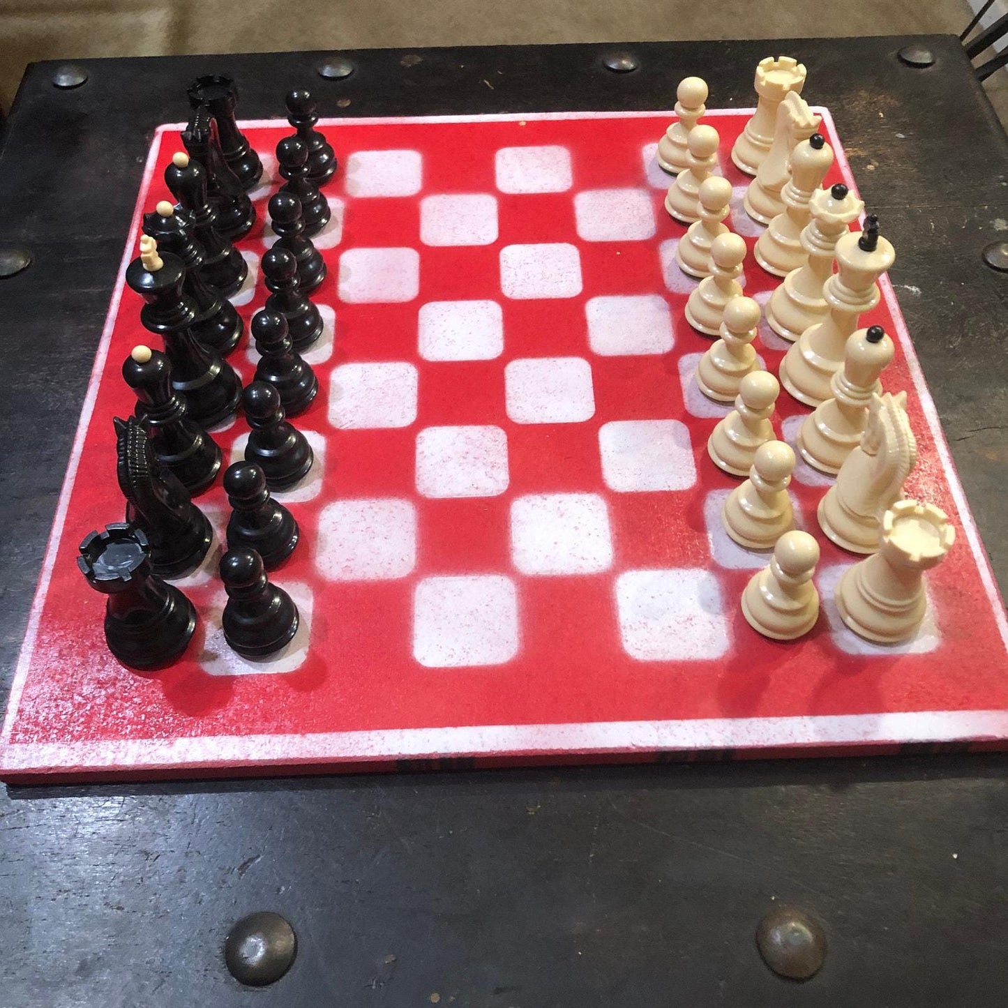 Large Chess Set - Red & White