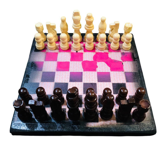 Scrapbook Chess Set - Hot Pink & Black