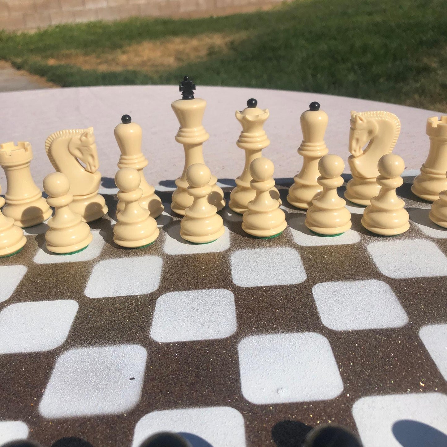 Large Chess Set - Golden White