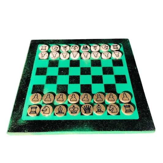 Chess Set - Black & Green Edition (Resin Pieces)