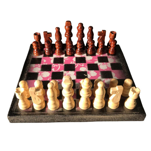 Scrapbook Chess Set - Pink Flower