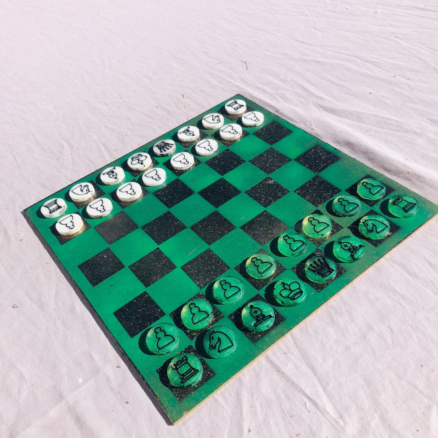 Chess Set - Forest Gold Green