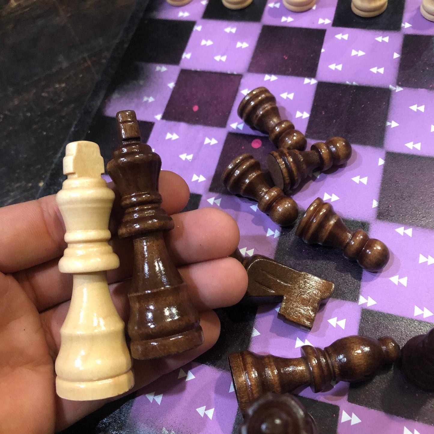 Scrapbook Chess Set - Purple Arrow