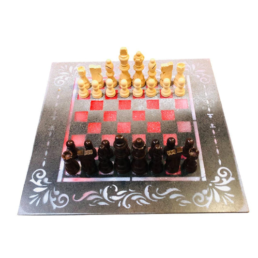 Chess Set - Burnt Red Snow