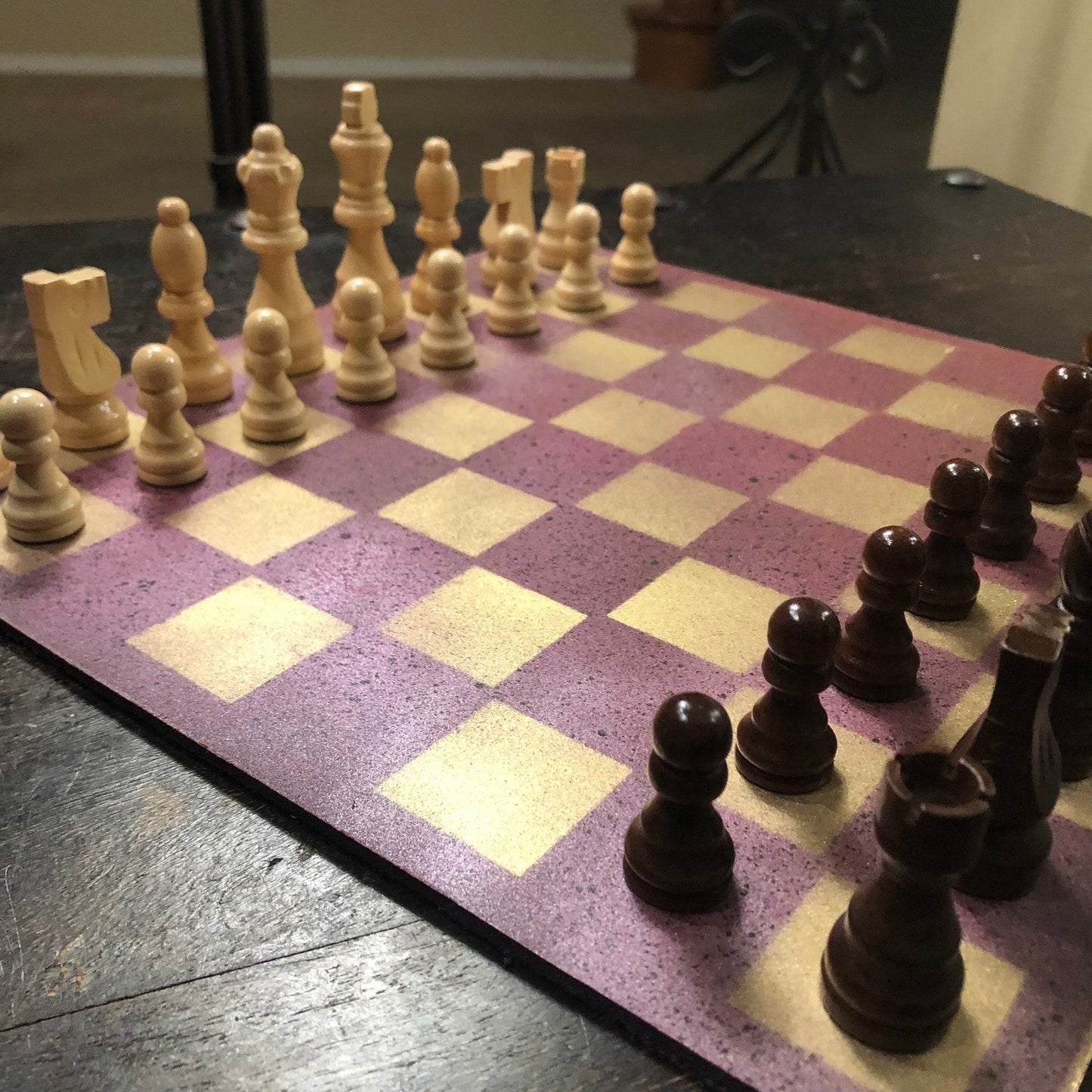 Painted Chess Set - Violet Gold