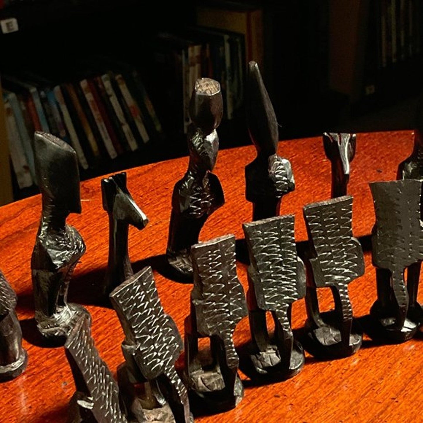 African Vintage Chess Set - Ancient Style Chess Board