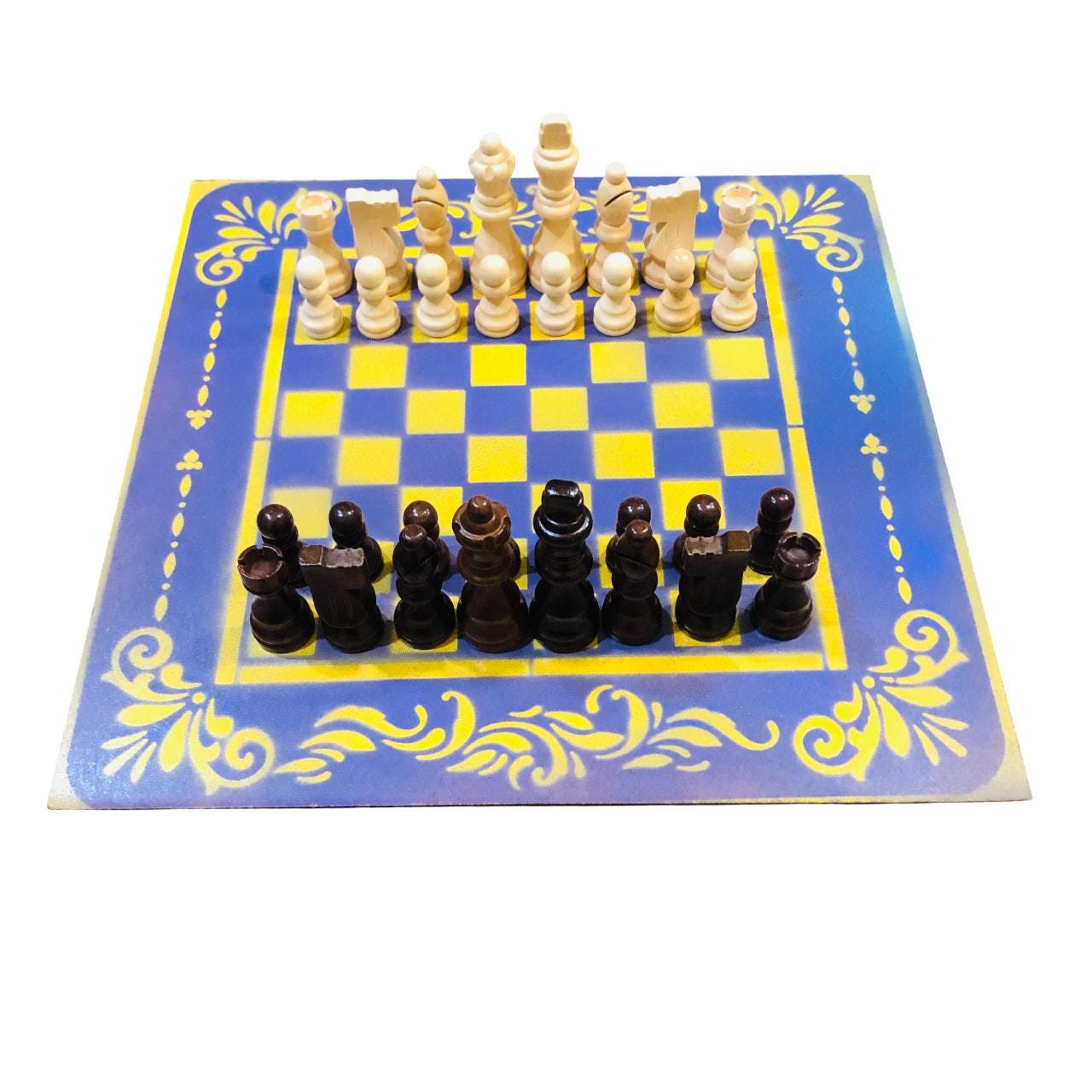 Chess Set - Purple & Yellow