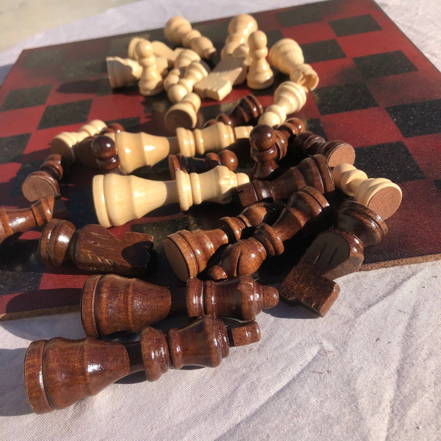 Chess Set - Red Gold Tint