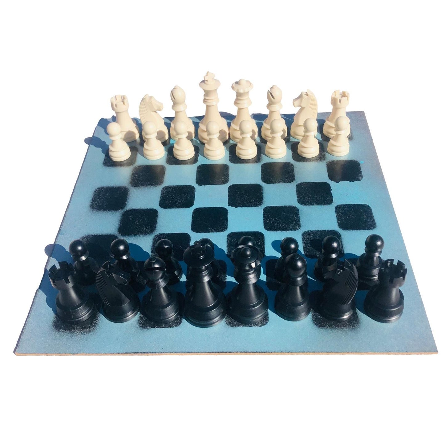 Large Chess Set - Bright Blue