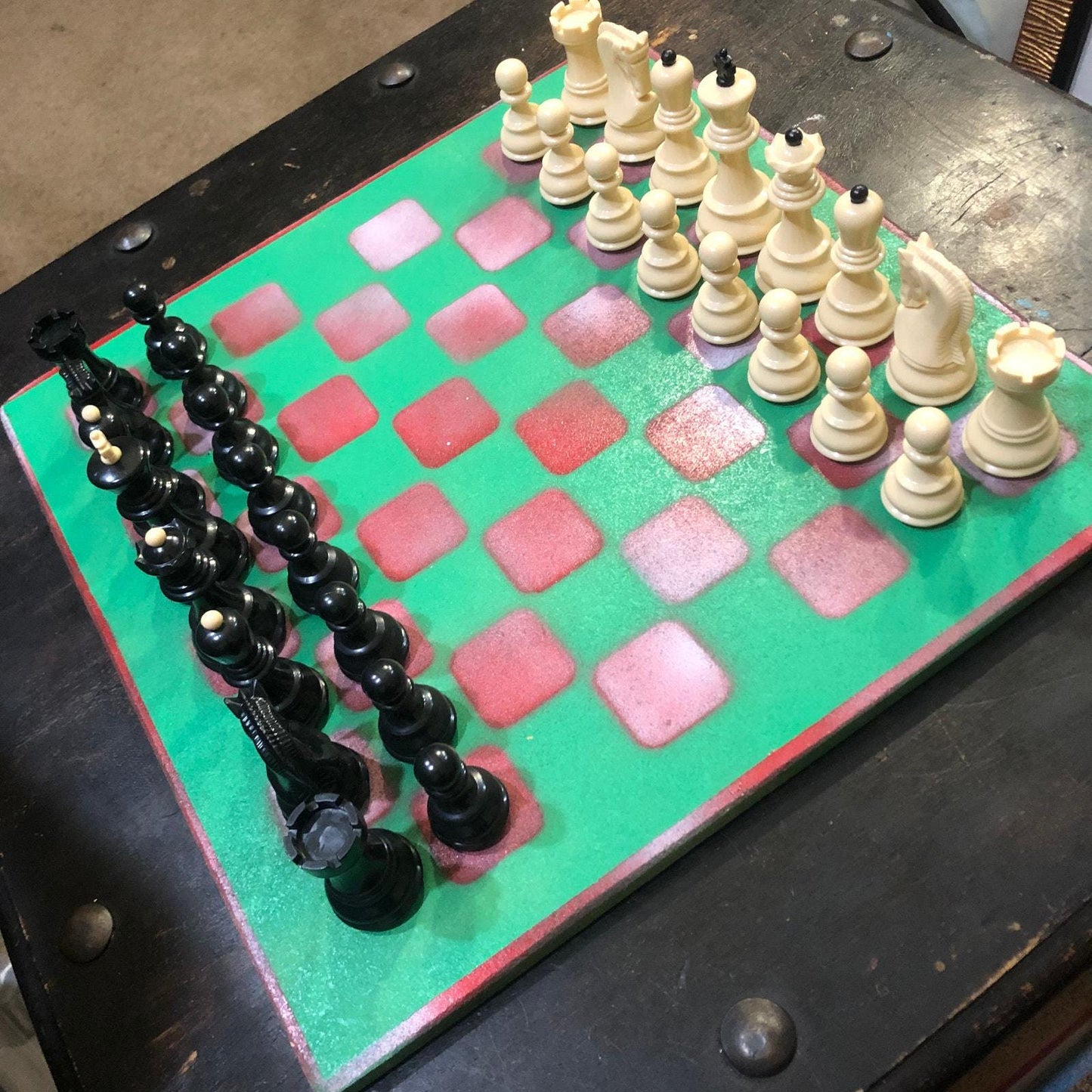 Large Chess Set - Christmas Green