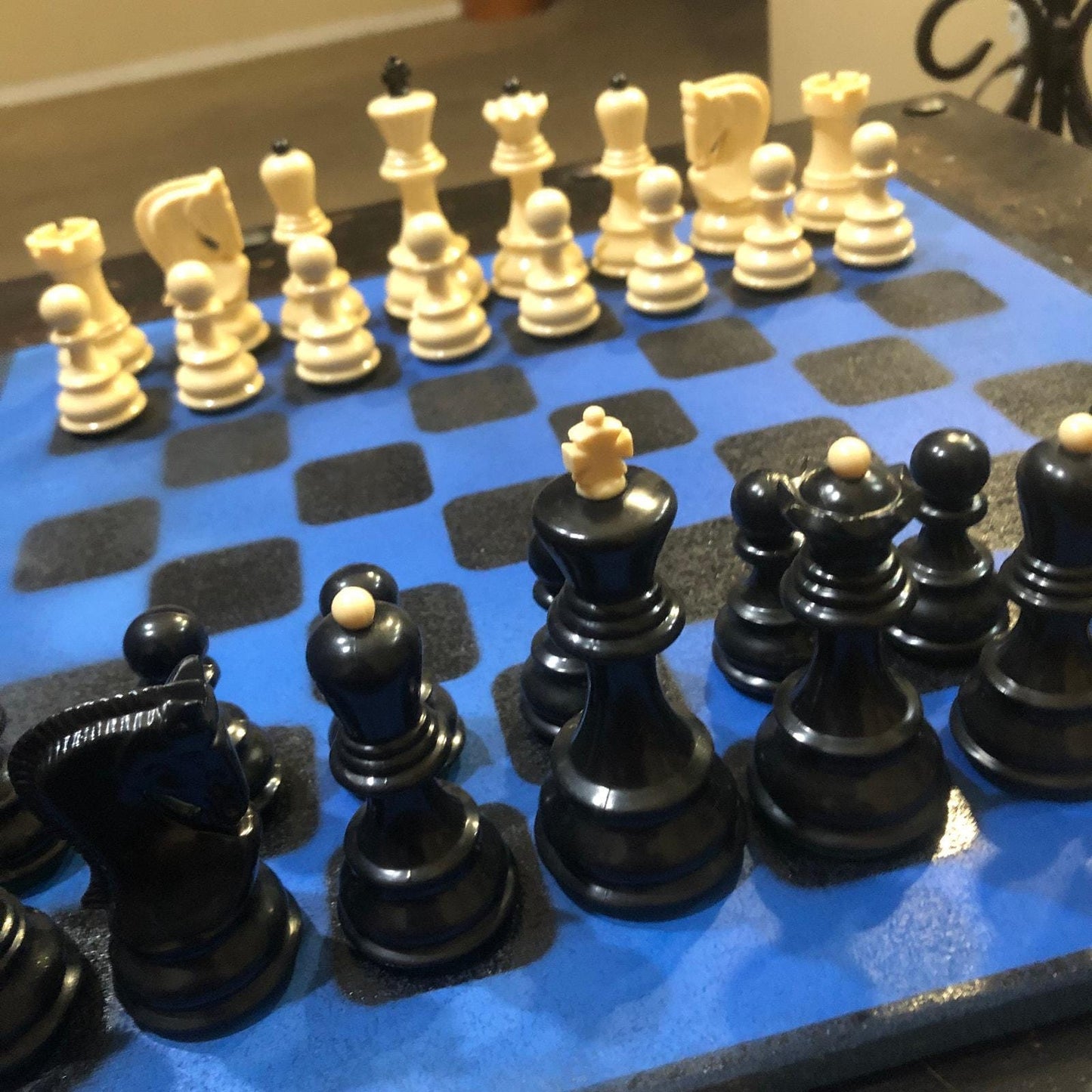 Large Chess Set - Deep Blue & Black