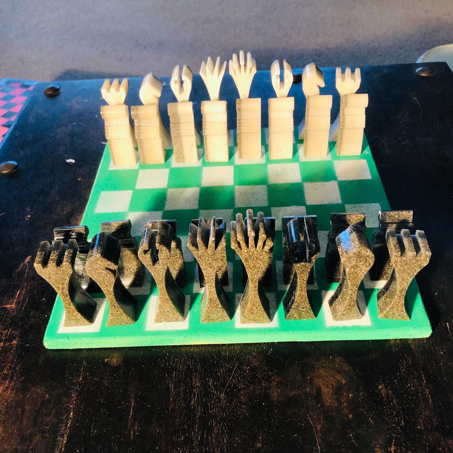 Chess Set - Green & White Royal Edition