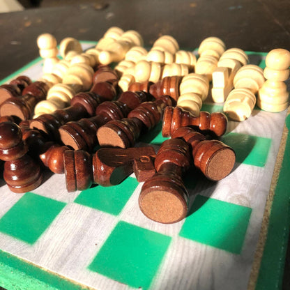 Scrapbook Chess Set - Green Mint