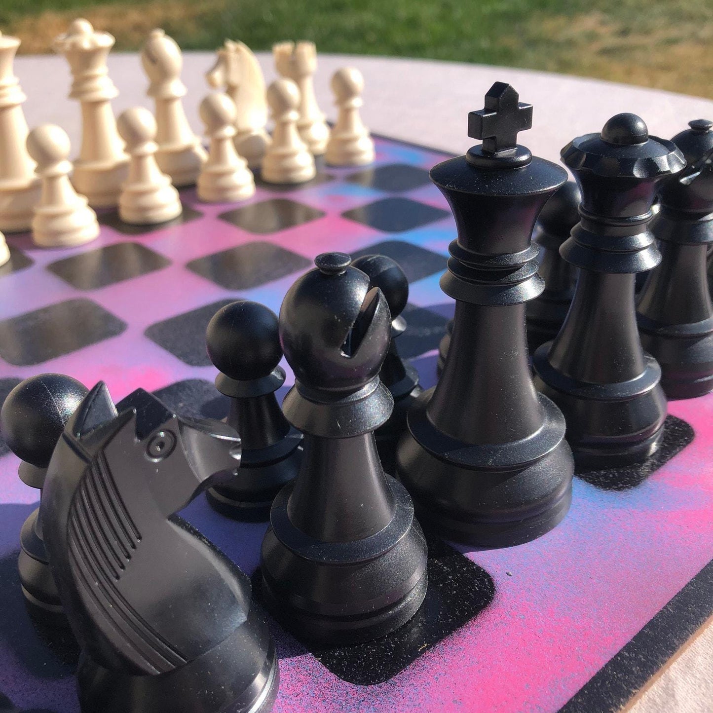 Large Chess Set - Purple Blue Mix