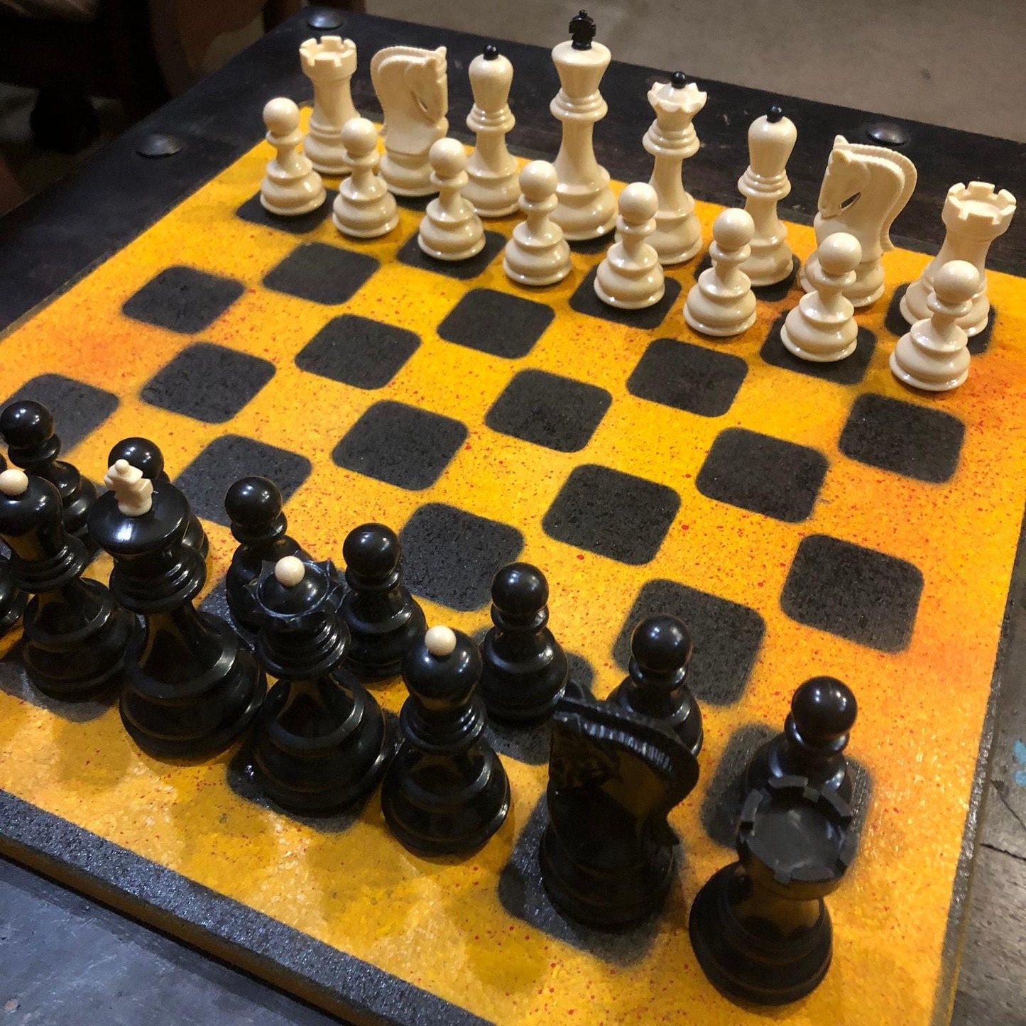 Large Chess Set - Yellow Blood Mist