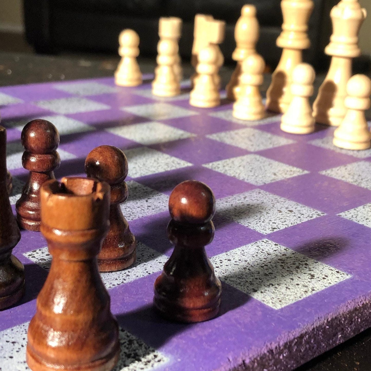 Chess Set - Purple White Sprinkled Edition