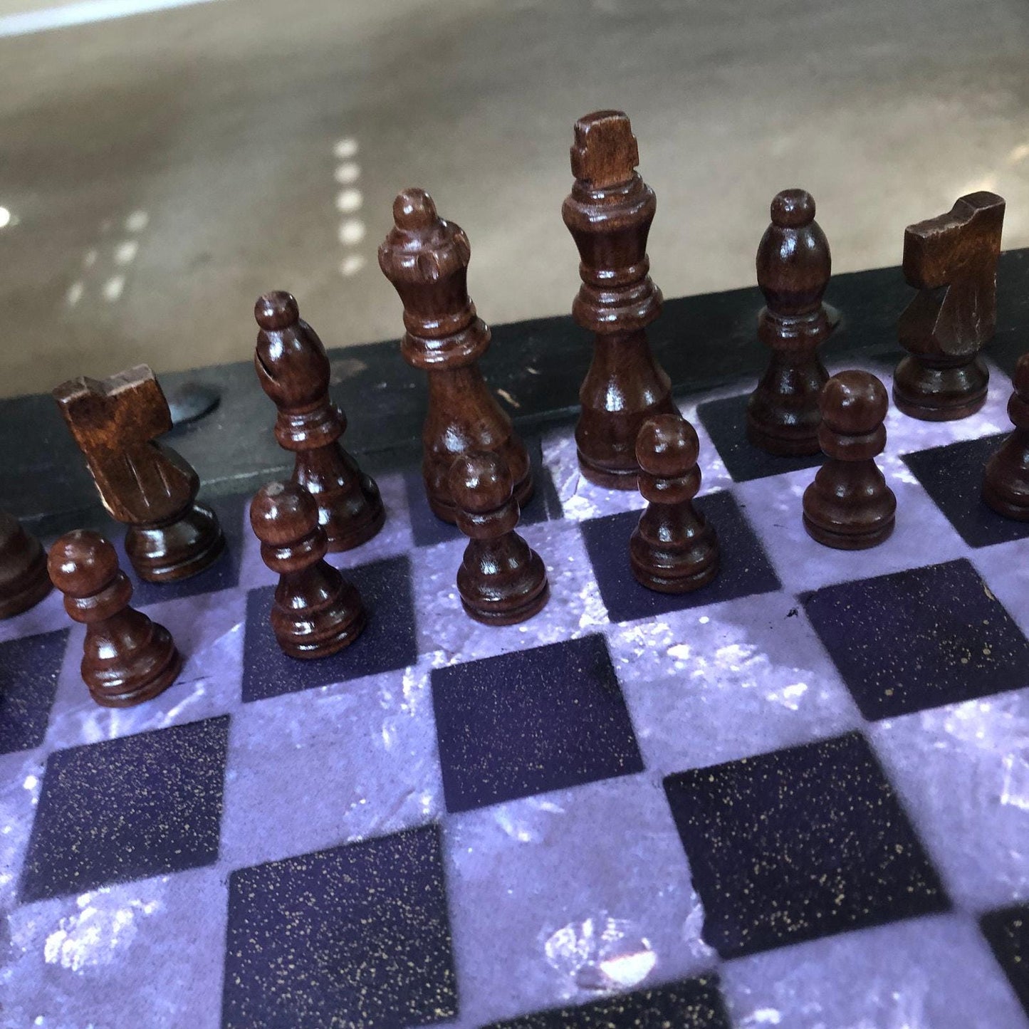 Scrapbook Chess Set - Purple Crystal