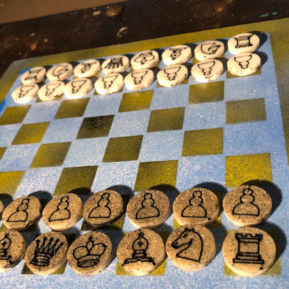 Chess Set - Faded UCLA Blue & Yellow Colors