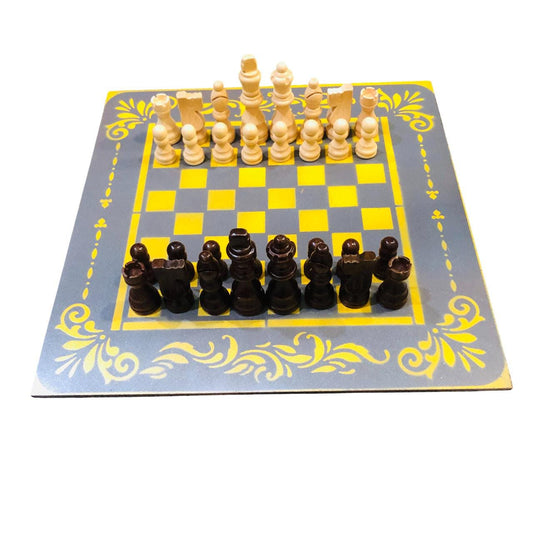 Chess Set - Gray & Yellow