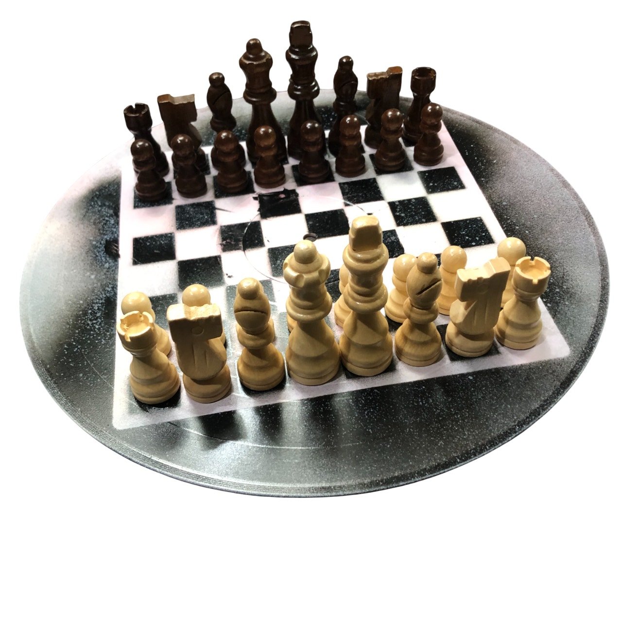 Vinyl Chess Set - Light Pink Black