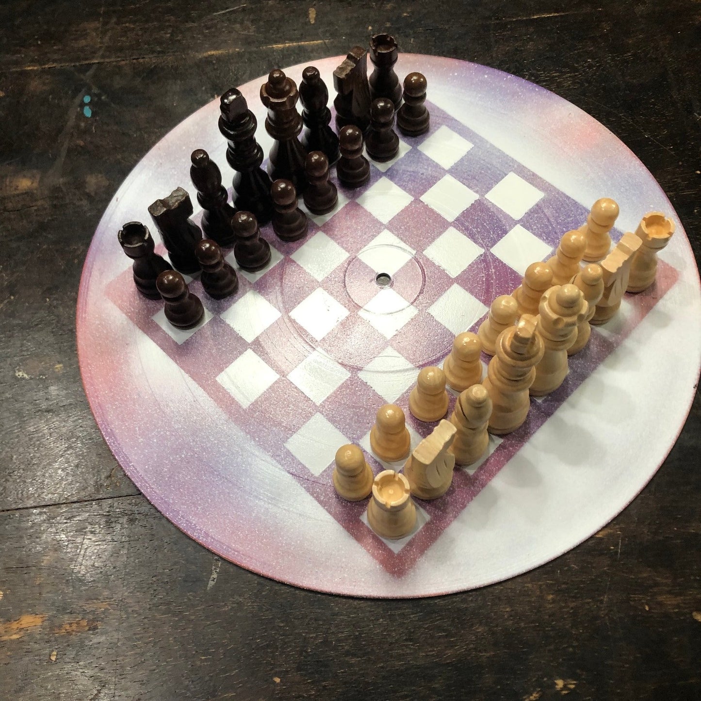 Vinyl Chess Set - Bright Purple