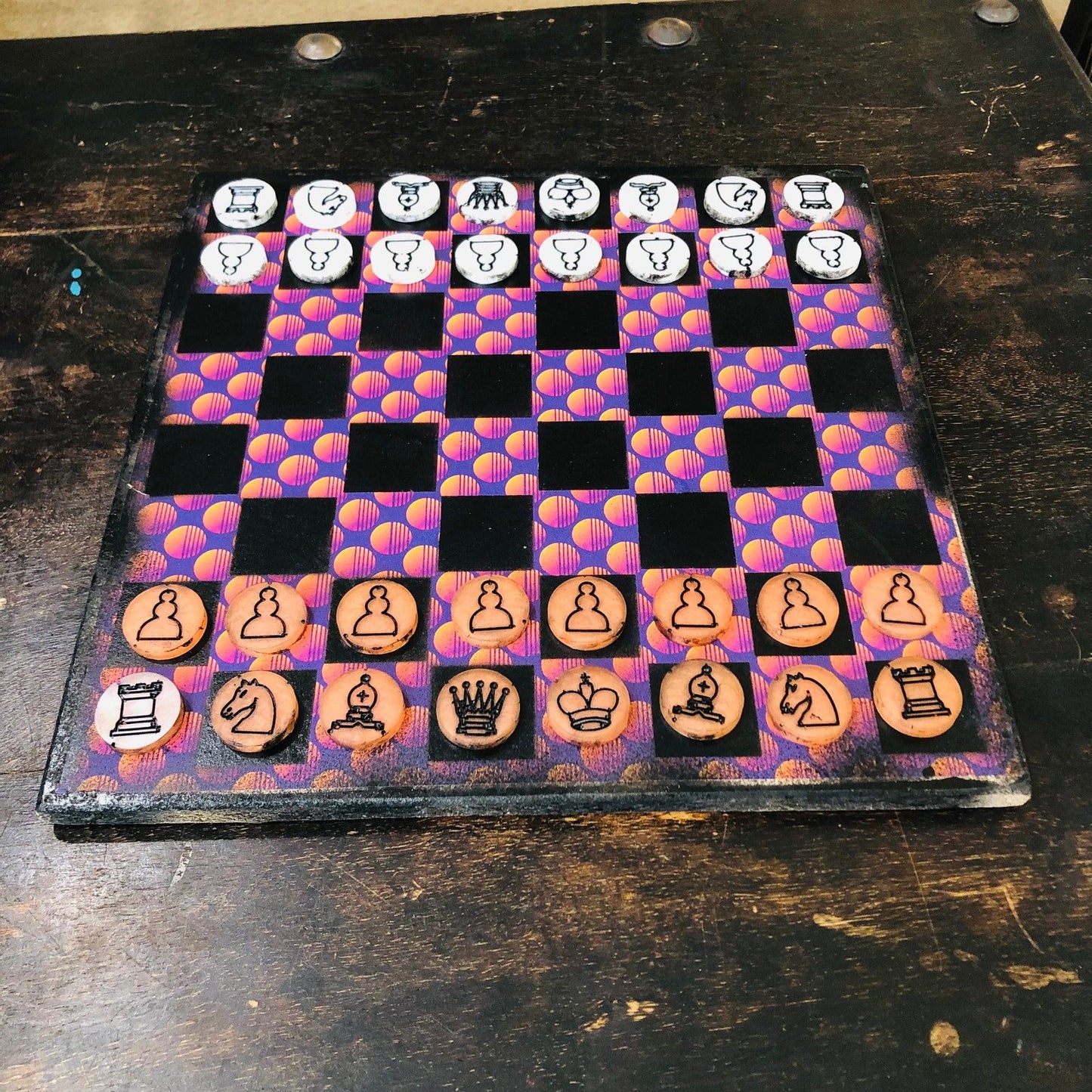 Scrapbook Chess Set - Orange Horizons