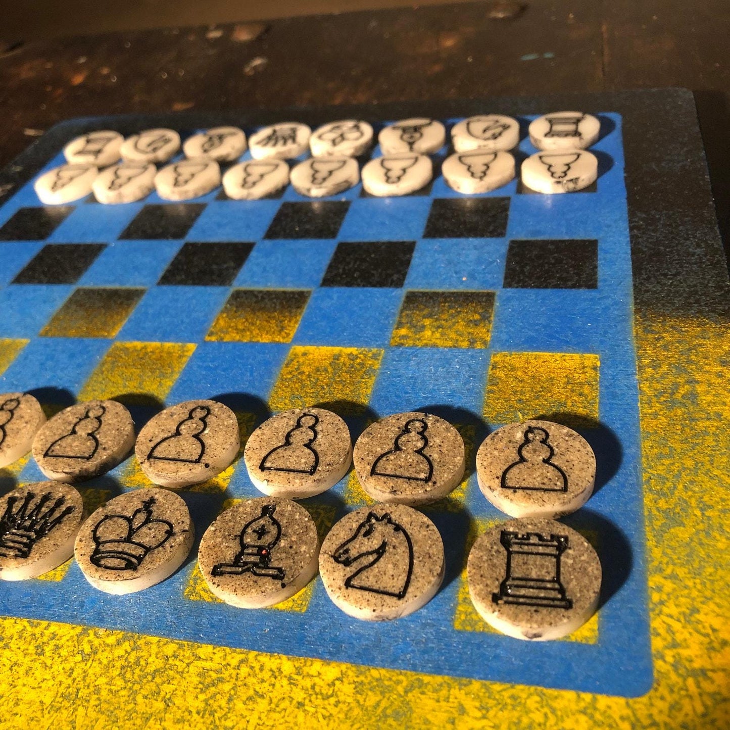 Chess Set - Blue Yellow Classic Edition