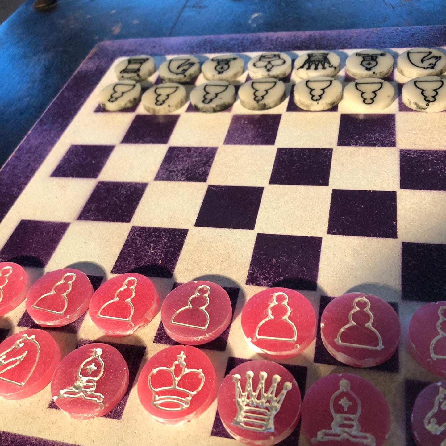 Chess Set - Purple Pink Combo (Resin Pieces)