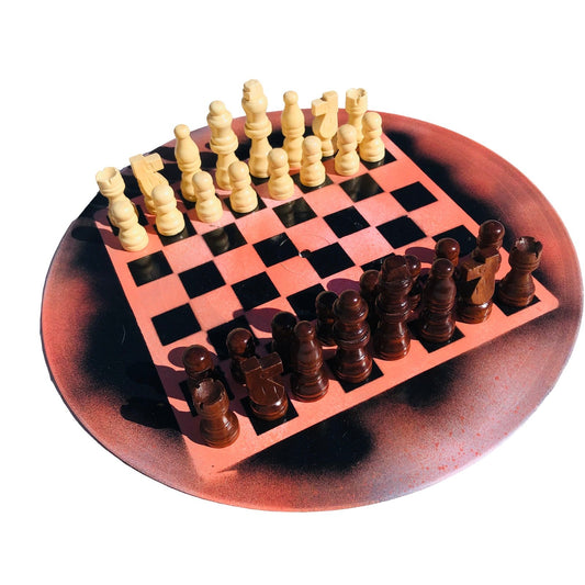 Vinyl Chess Set - Ultra Red Pink