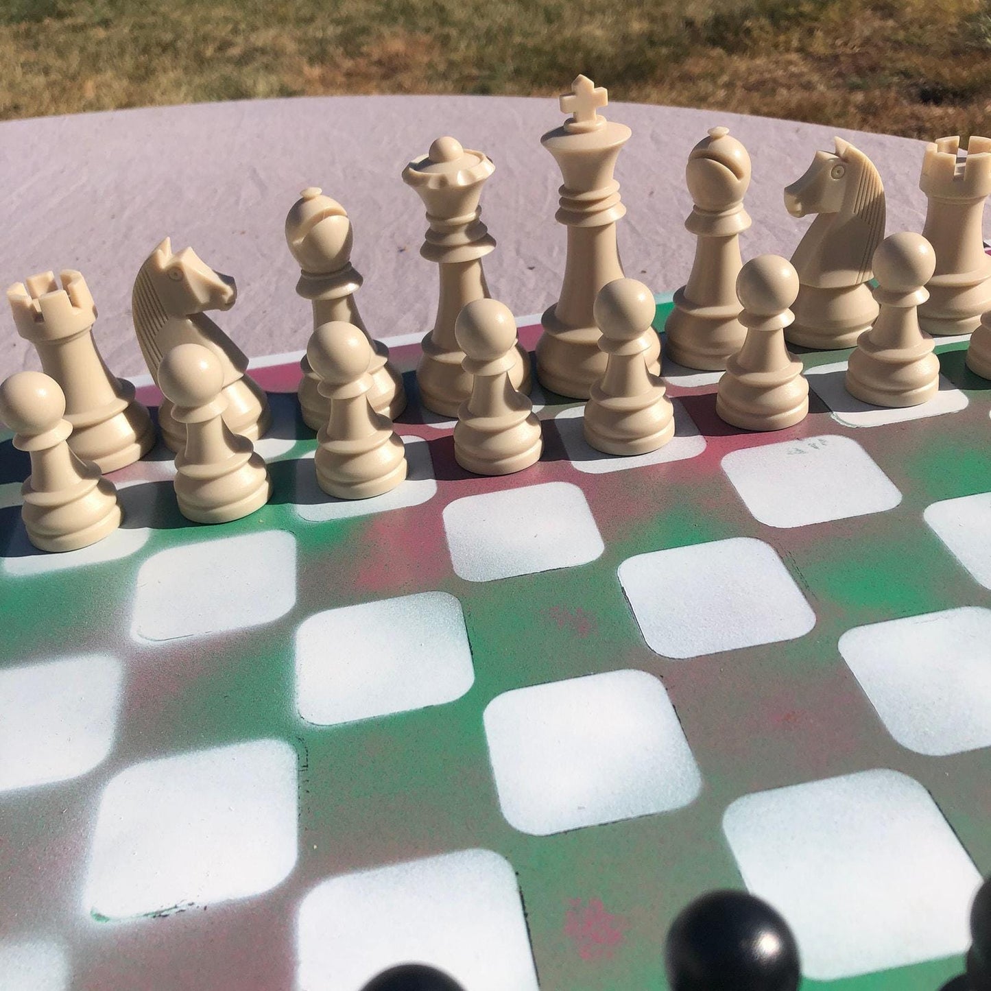 Large Chess Set - Pink Green Blend