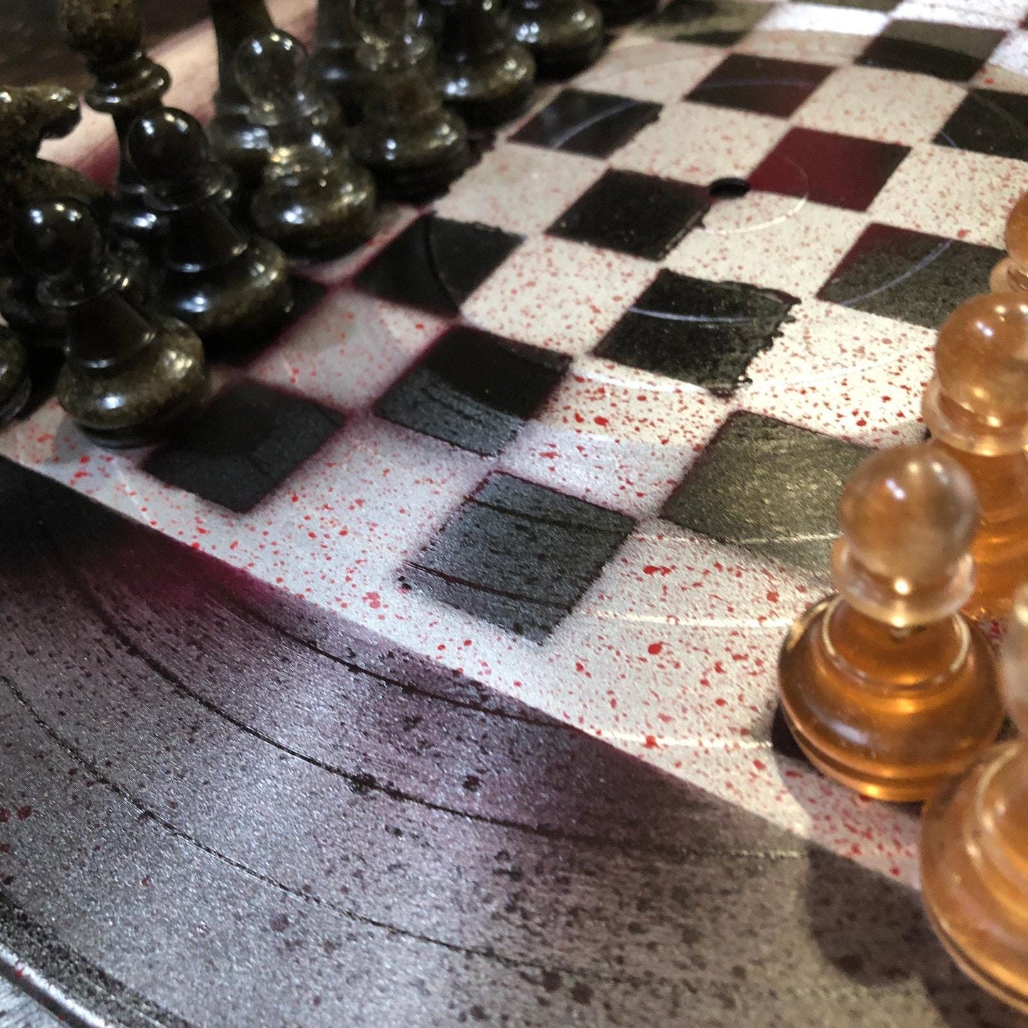 Vinyl Chess Set - Violet Rain (Resin Pieces)