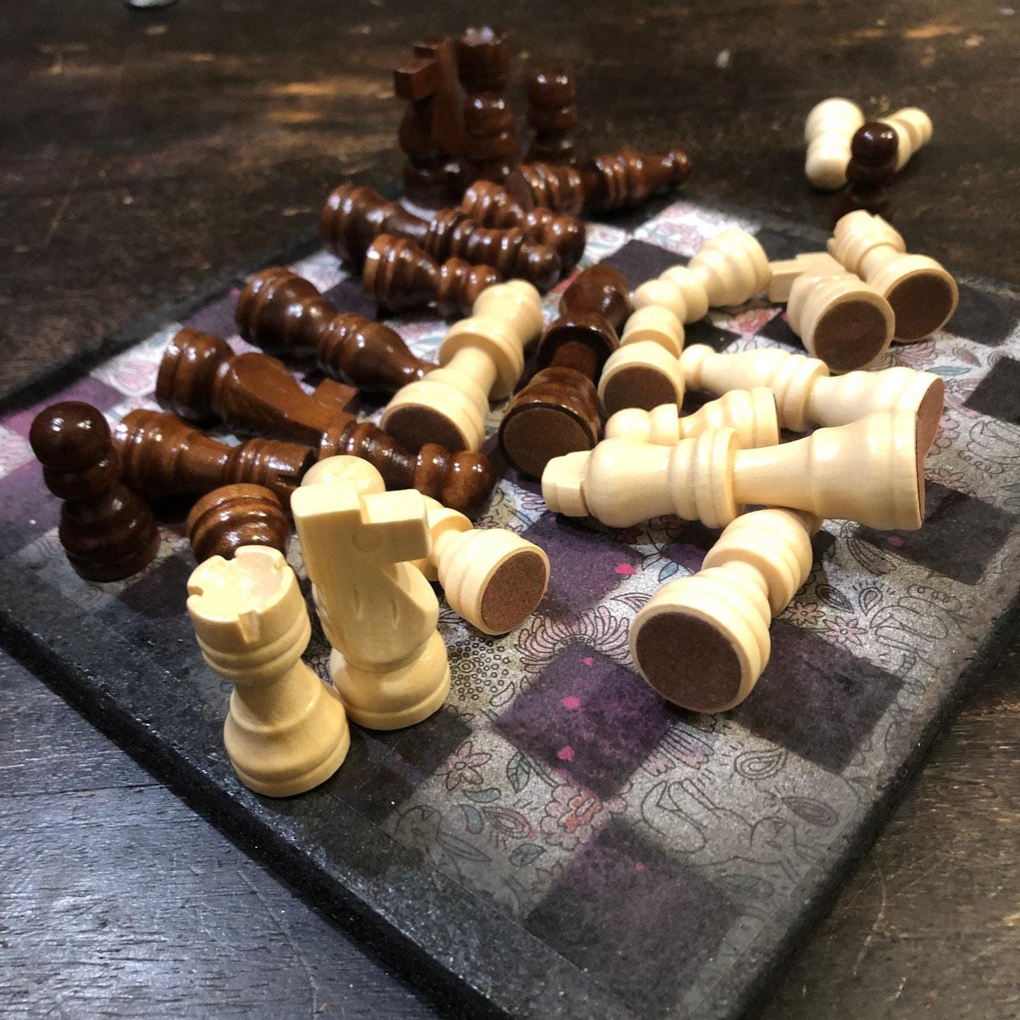 Scrapbook Chess Set - Purple Cartoon Rabbit