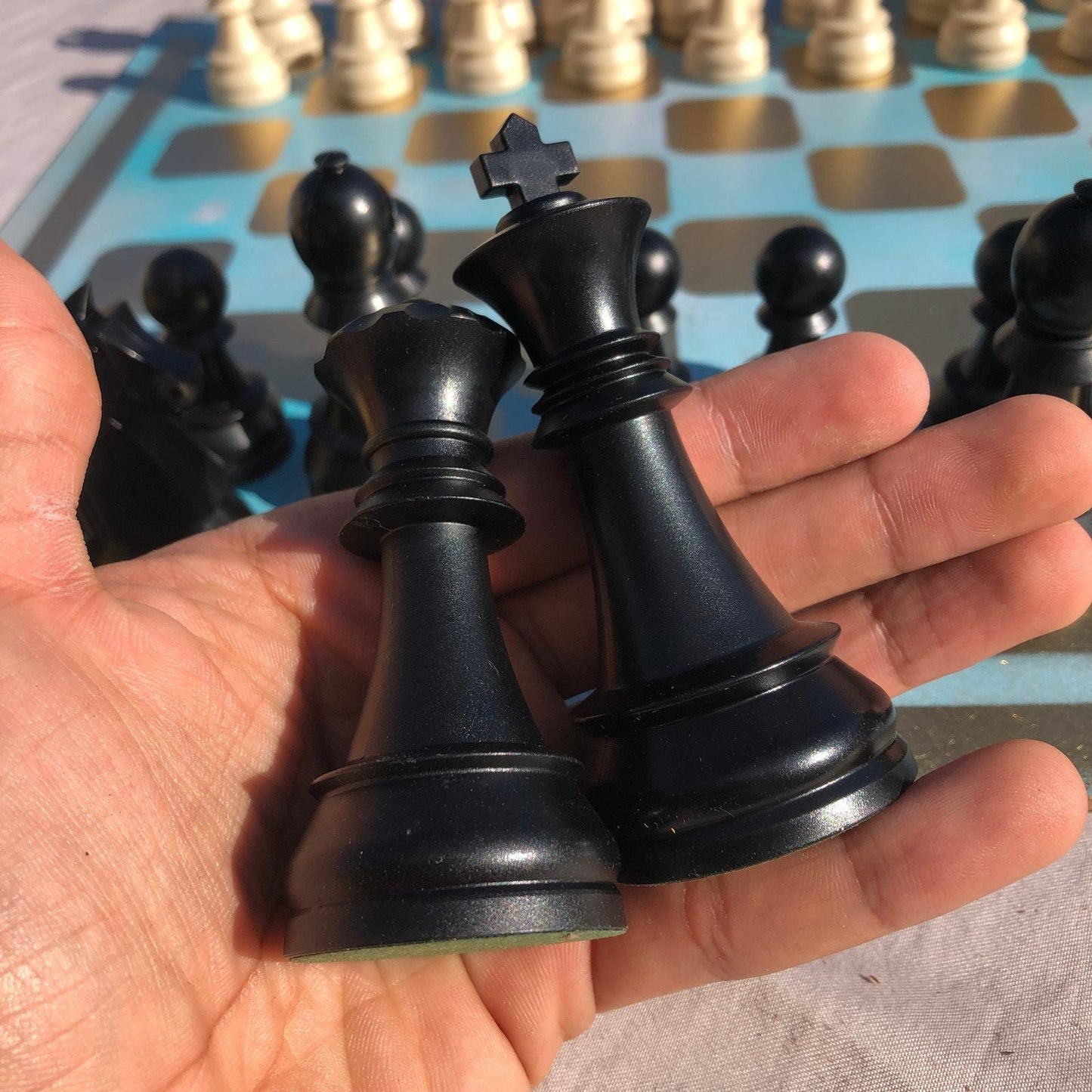 Large Chess Set - Golden Blue