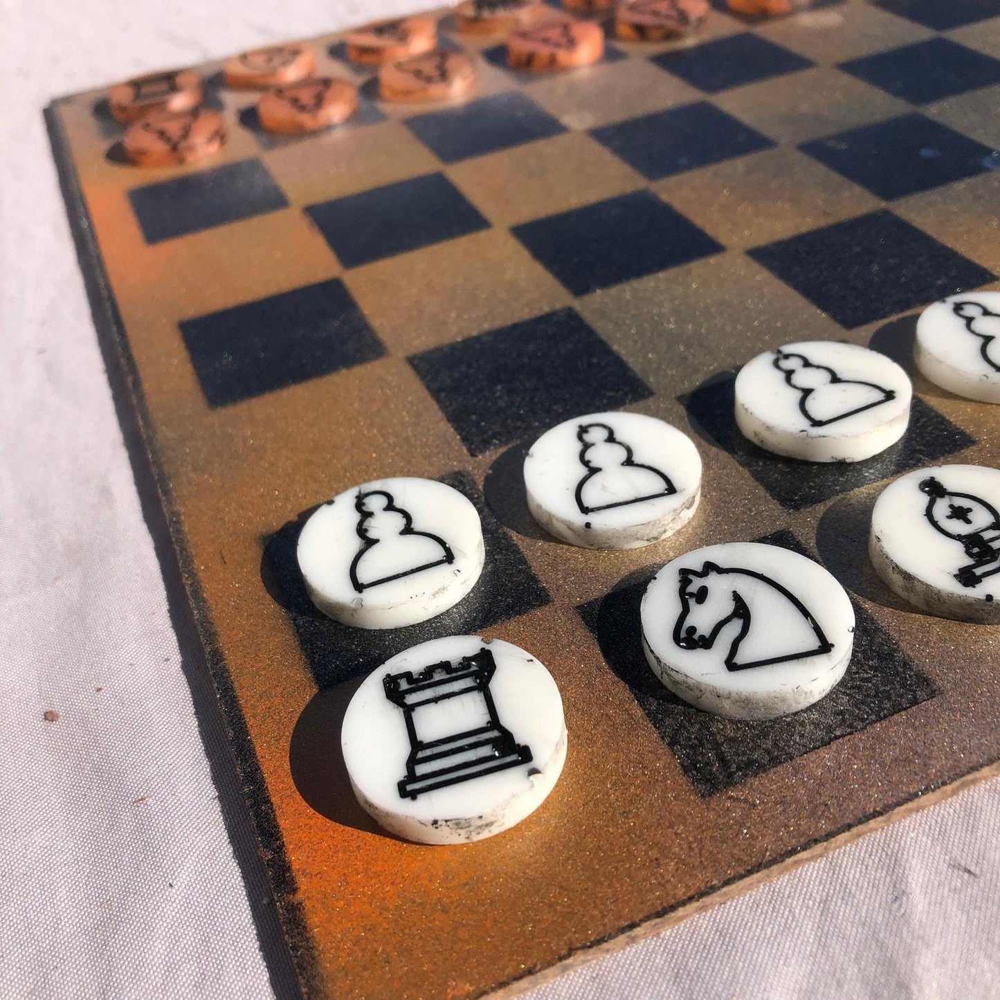 Chess Set - Rusty Orange