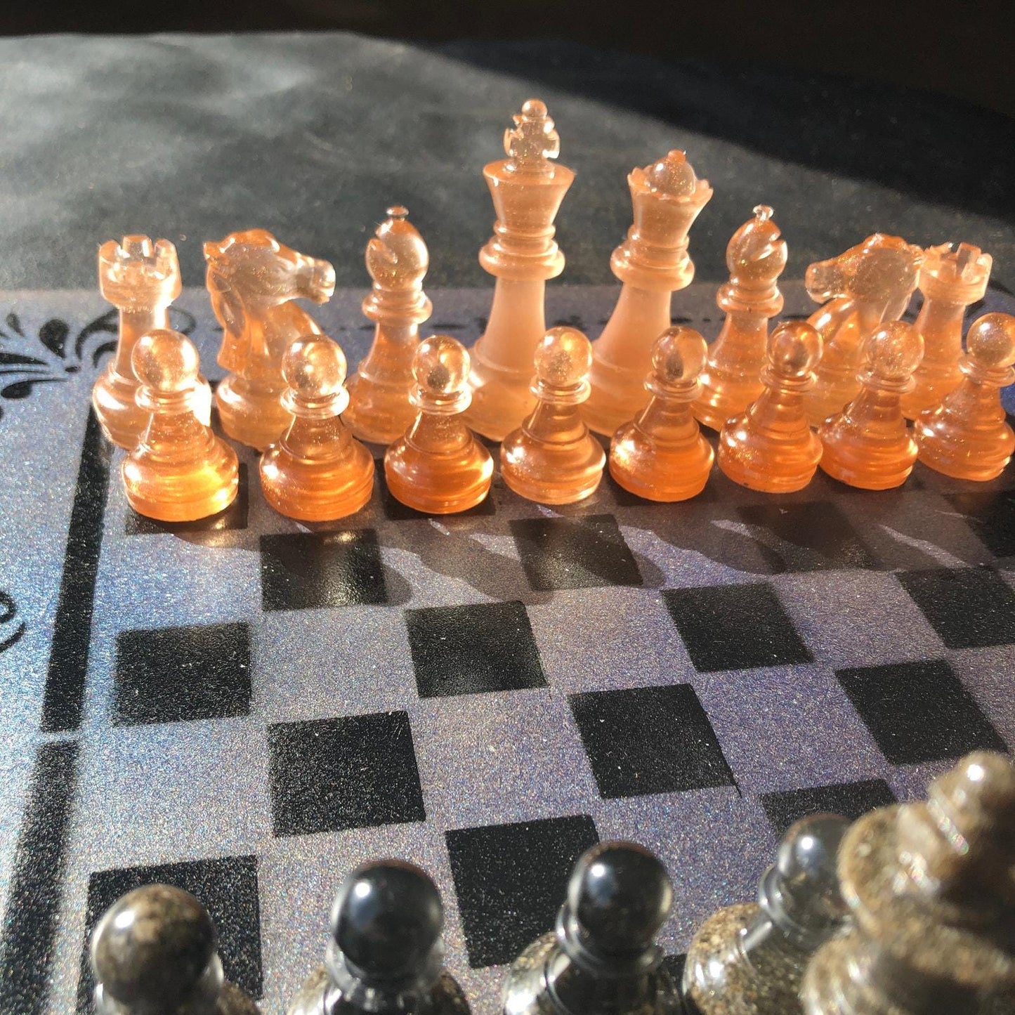 Chess Set - Amber & Black