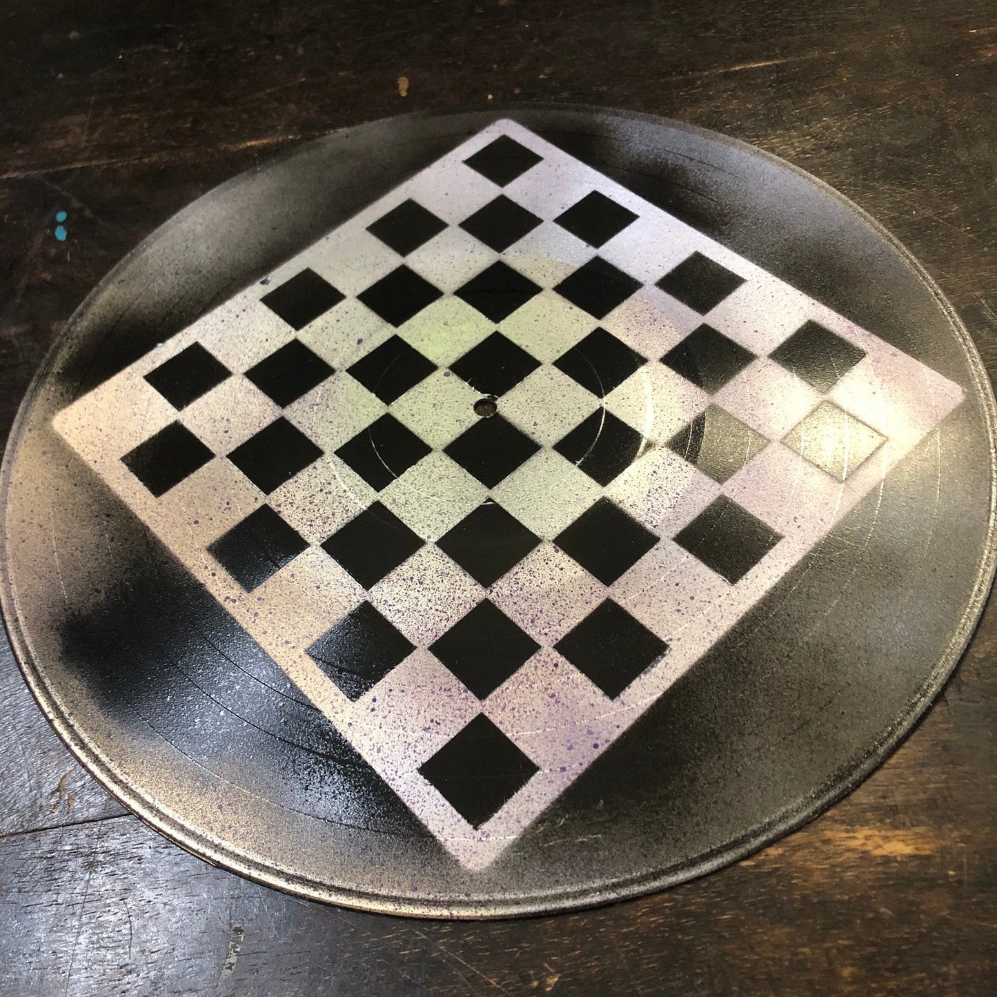 Vinyl Chess Set - Spotted Chrome & Black