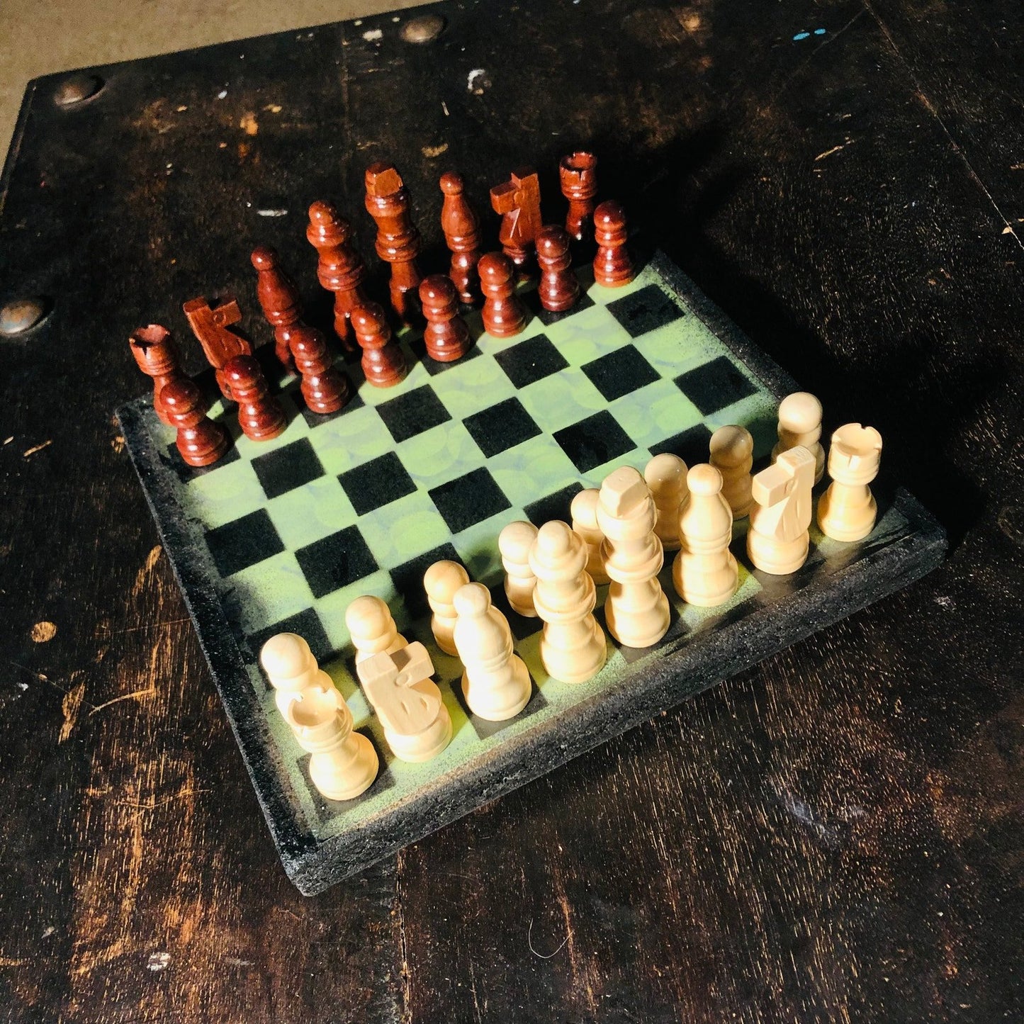 Scrapbook Chess Set - Sapphire Green