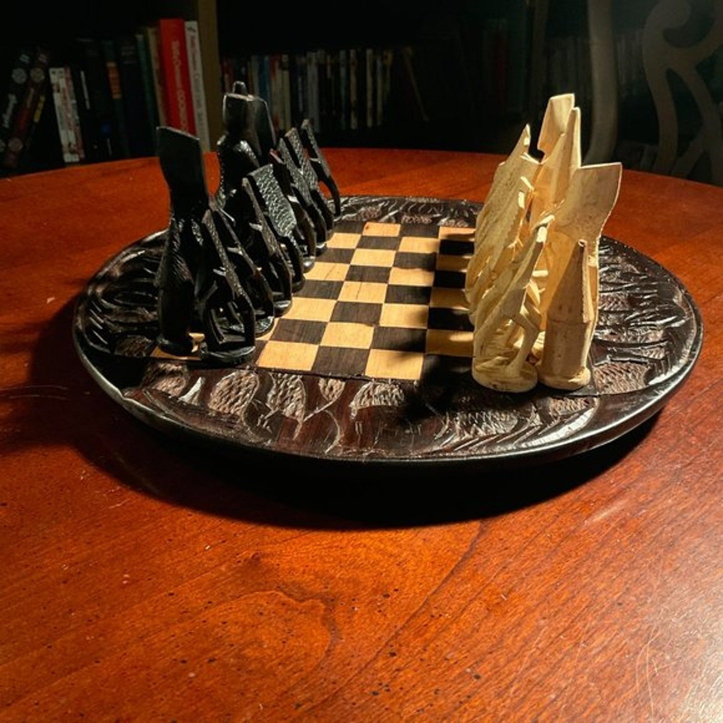 African Vintage Chess Set - Ancient Style Chess Board