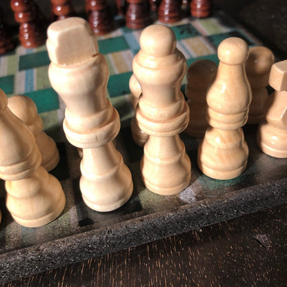 Scrapbook Chess Set - Green Vintage
