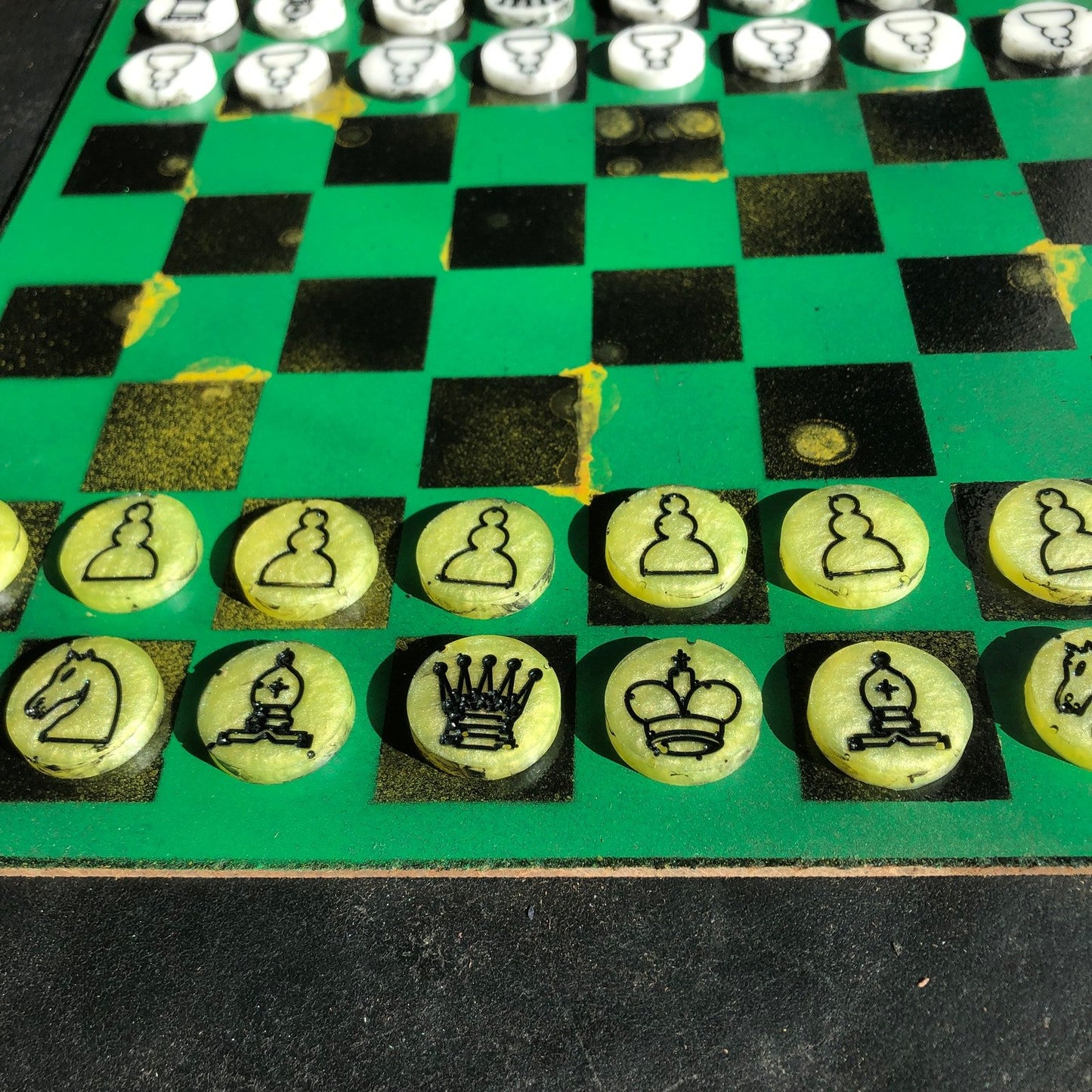 Chess Set - Green Mustard