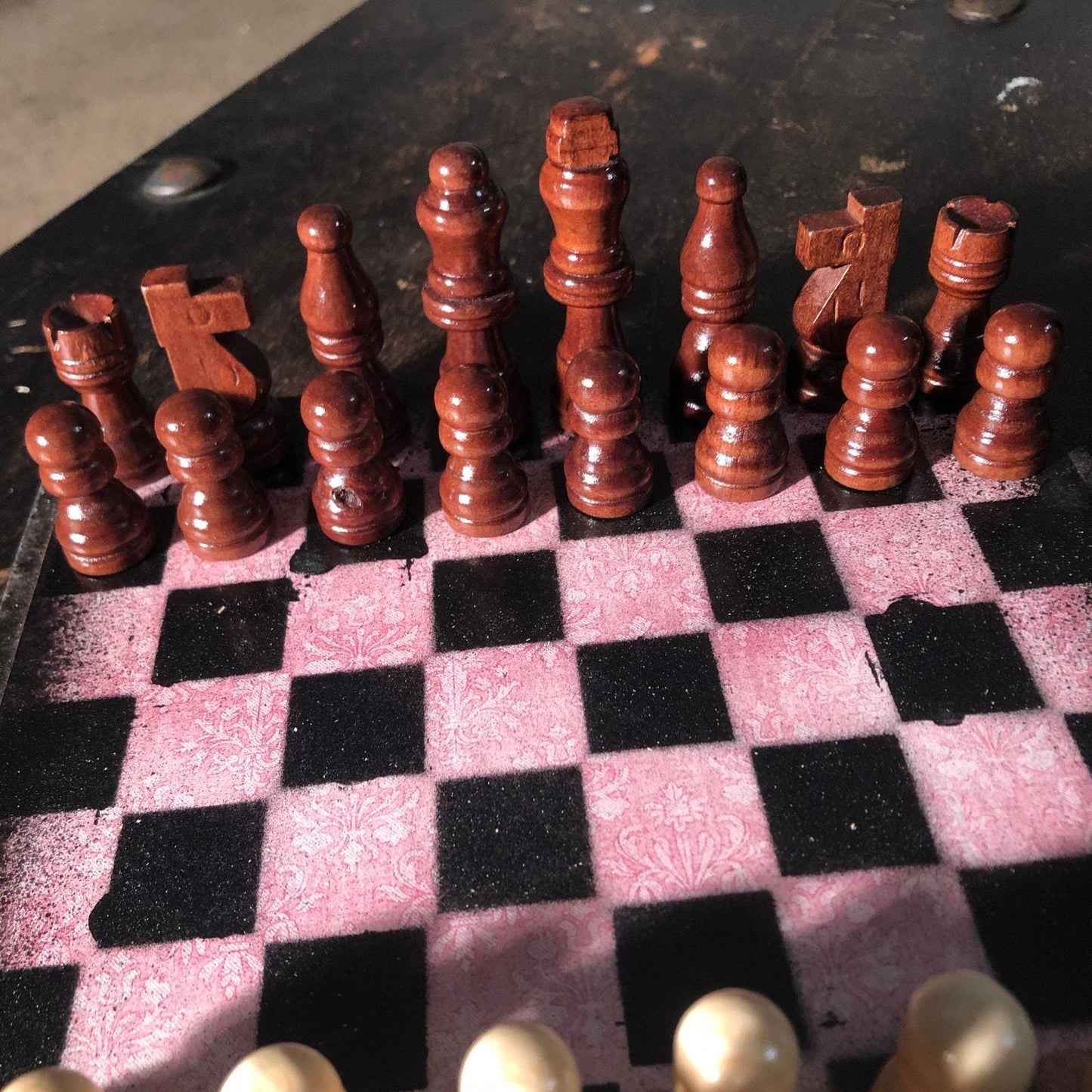 Scrapbook Chess Set - Vintage Pink