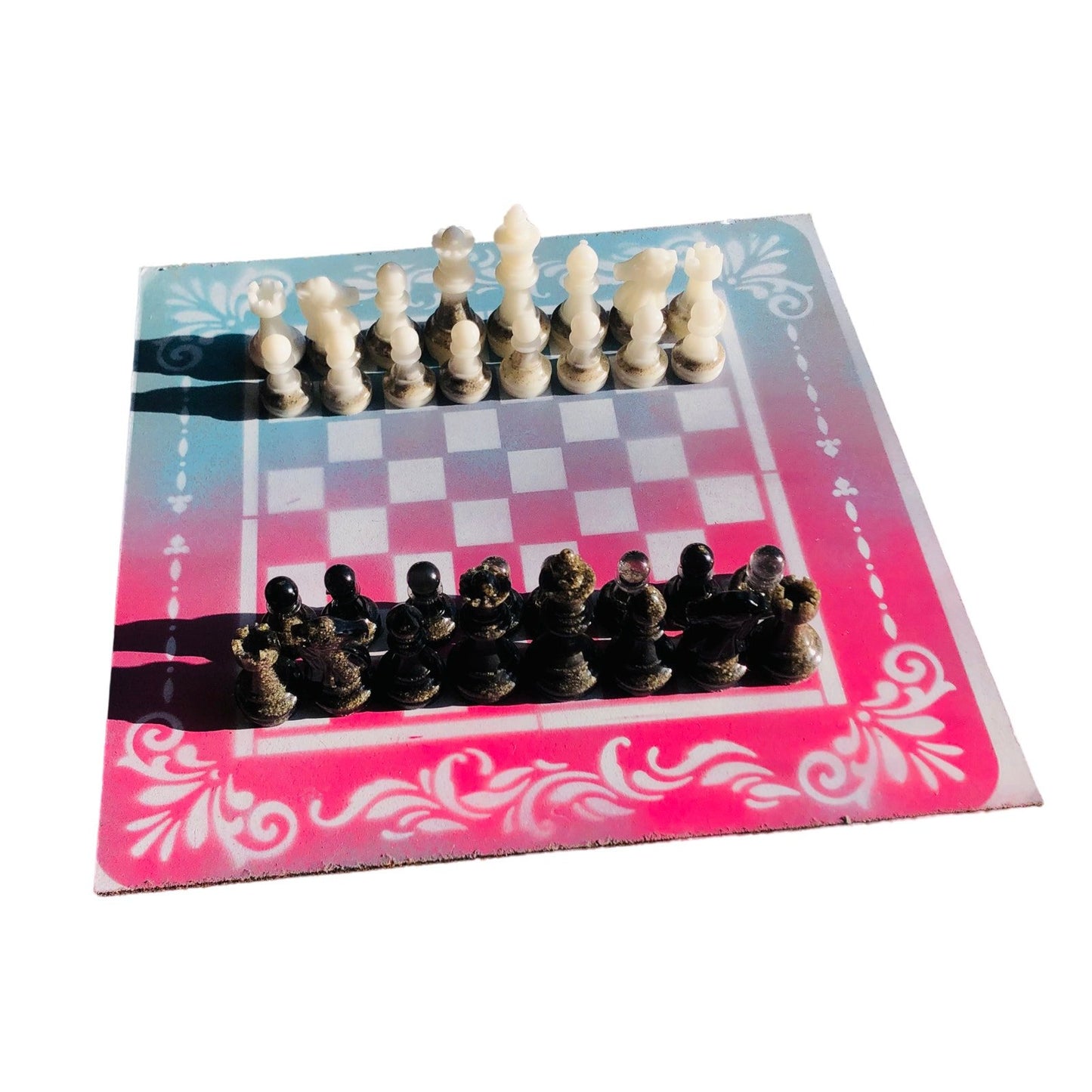 Chess Set - Pink & Blue Royal