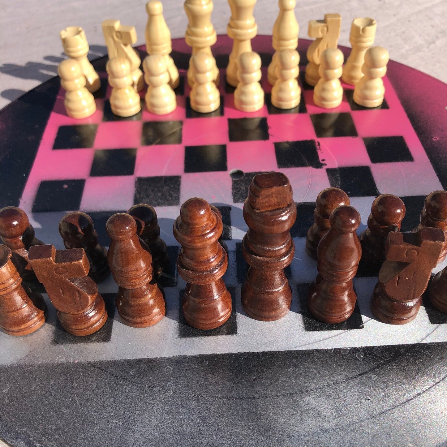 Vinyl Chess Set - Pink Chrome